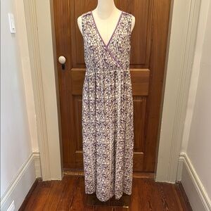 Purple and white Bohemian Indian block print dress.